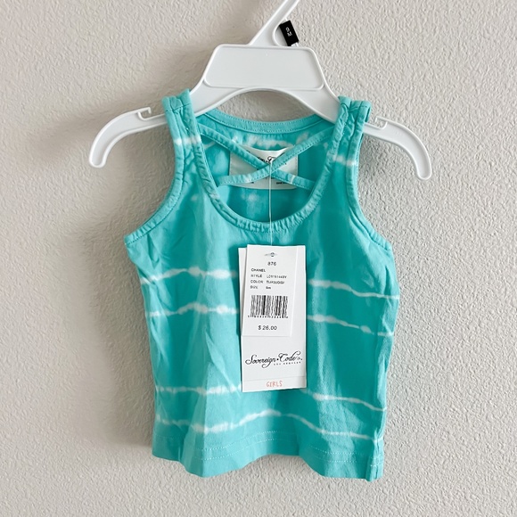 NWT Sovereign Code Teal and Blue Baby Girl Tank Top Size 9M - Picture 1 of 5